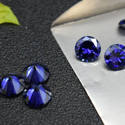 Natural Cutting Round Tanzania Sapphire ruby Corundum Spinel Mosaic Jewelry DIY Blue red Gem AAAAA