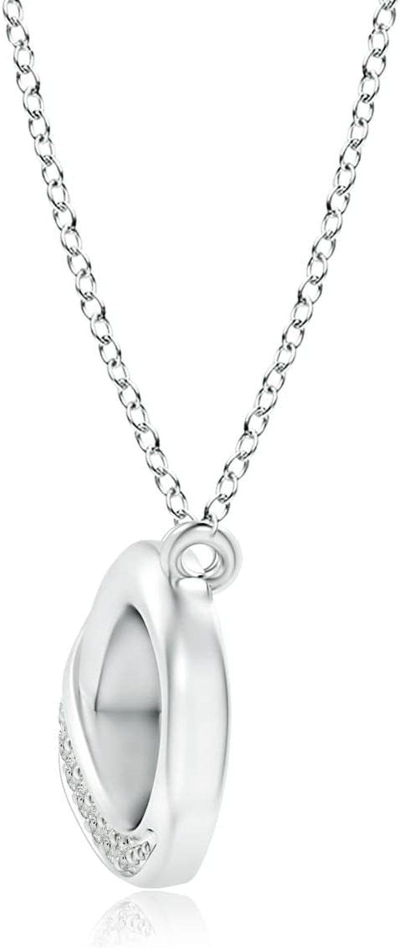 Natural Diamond Infinity Pendant Necklace in Sterling Silver/14K Solid Gold for Women, Girls with 18" Chain | April Birthstone Jewelry Gift for Her | Wedding Anniversary Engagement - WORLD TIME VISITS