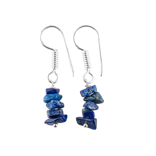 Natural Lapis Lazuli Chips Crystal Earring, Yoga Jewelry, Meditation Earring, Raw Gemstone, Birthday, Gift for Her, Gemstone Jewelry Mother'S Day Gifts (Lapis Lazuli) - WORLD TIME VISITS