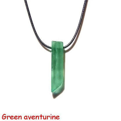 Natural Minerals Lucky Reiki Healing Crystal Quartz Stone Necklace Jewelry Pendulum Natural Tigereye Lazuli Citrin Necklace - WORLD TIME VISITS