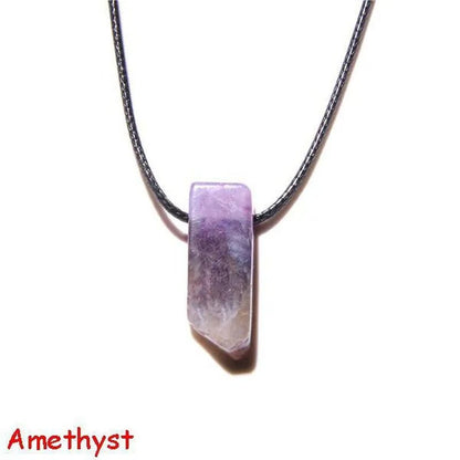 Natural Minerals Lucky Reiki Healing Crystal Quartz Stone Necklace Jewelry Pendulum Natural Tigereye Lazuli Citrin Necklace