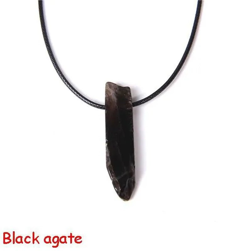 Natural Minerals Lucky Reiki Healing Crystal Quartz Stone Necklace Jewelry Pendulum Natural Tigereye Lazuli Citrin Necklace
