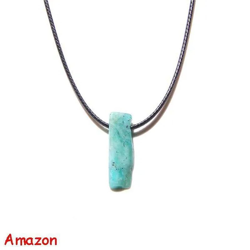 Natural Minerals Lucky Reiki Healing Crystal Quartz Stone Necklace Jewelry Pendulum Natural Tigereye Lazuli Citrin Necklace