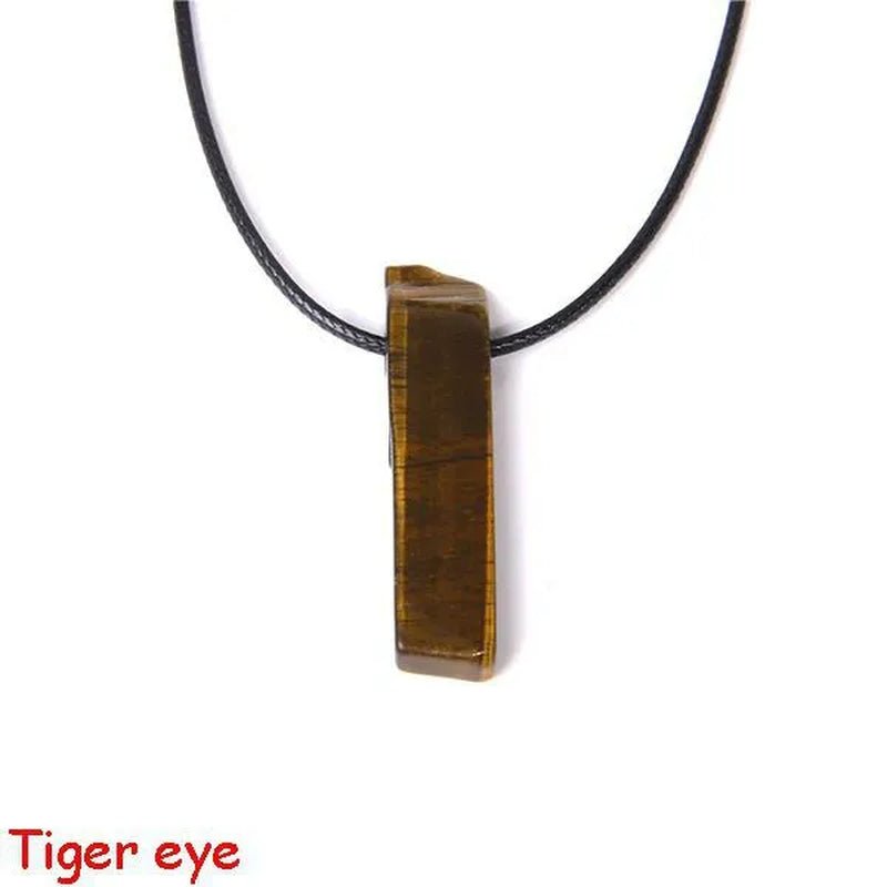Natural Minerals Lucky Reiki Healing Crystal Quartz Stone Necklace Jewelry Pendulum Natural Tigereye Lazuli Citrin Necklace