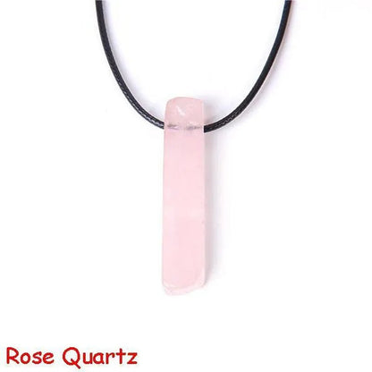 Natural Minerals Lucky Reiki Healing Crystal Quartz Stone Necklace Jewelry Pendulum Natural Tigereye Lazuli Citrin Necklace