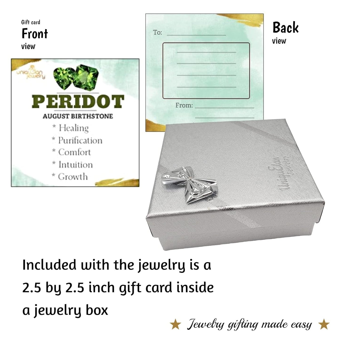 Natural Raw Peridot Chain Pendant Necklace with Yellow Gold over 925 Sterling Silver, August Birthstone Dainty Solitaire Gift for Her,  (Peridot)