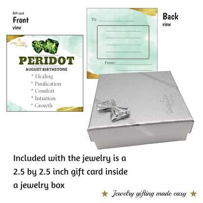 Natural Raw Peridot Chain Pendant Necklace with Yellow Gold over 925 Sterling Silver, August Birthstone Dainty Solitaire Gift for Her,  (Peridot)