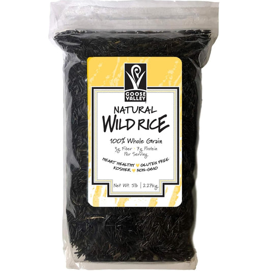 Natural Wild Rice - Family Reserve 5 Lbs - Variety of Jumbo High Fiber and High Protein Whole Grain Rice for Healthy Heart - WORLD TIME VISITS