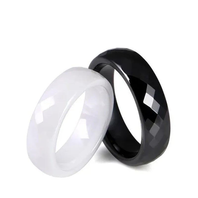Never Faded Ceramic Ring 6mm Wide Multi-cut Couple Ring Black and White Blue Pink Nano Ceramic Ring