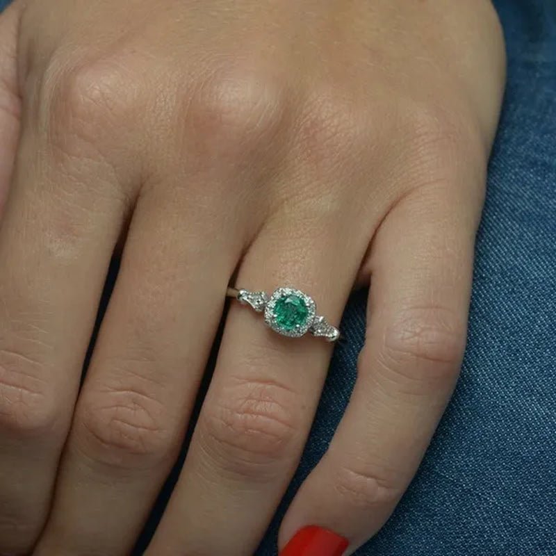 New and Noble Aquamarine/Ruby/green Zircon AAA Ring Gold-plated Jewelry  Engagement Ring