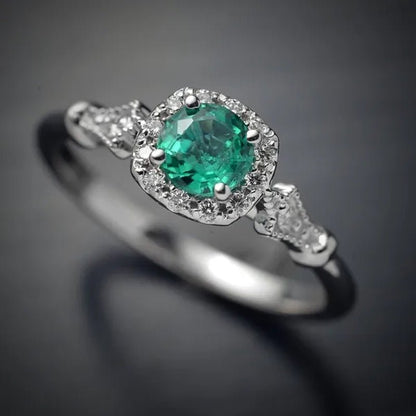 New and Noble Aquamarine/Ruby/green Zircon AAA Ring Gold-plated Jewelry  Engagement Ring