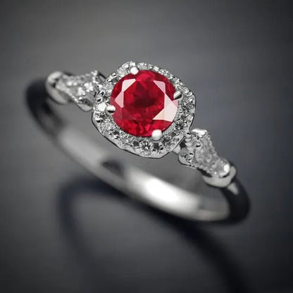 New and Noble Aquamarine/Ruby/green Zircon AAA Ring Gold - plated Jewelry Engagement Ring - WORLD TIME VISITS