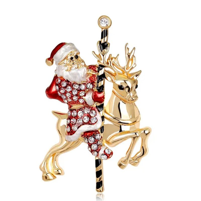 NEW Christmas Brooch Diamond Christmas Boots Snowflake Socks Brooch Cartoon Badge Christmas Gift - WORLD TIME VISITS