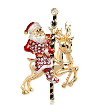 NEW Christmas Brooch Diamond Christmas Boots Snowflake Socks Brooch Cartoon Badge Christmas Gift - WORLD TIME VISITS