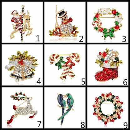 NEW Christmas Brooch Diamond Christmas Boots Snowflake Socks Brooch Cartoon Badge Christmas Gift - WORLD TIME VISITS