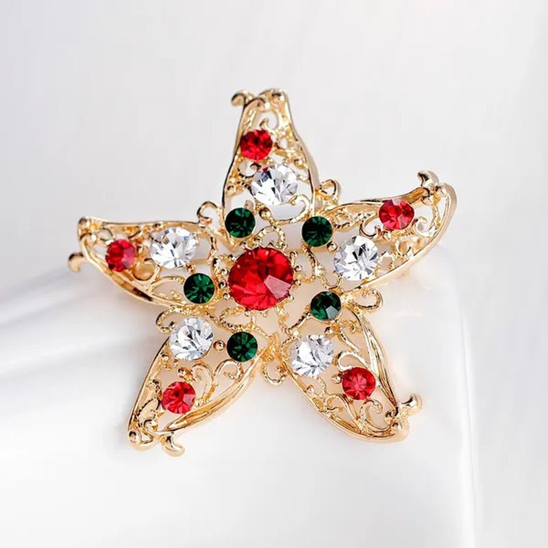 NEW Christmas Brooch Diamond Christmas Boots Snowflake Socks Brooch Cartoon Badge Christmas Gift