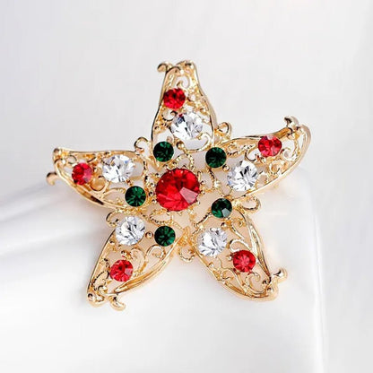 NEW Christmas Brooch Diamond Christmas Boots Snowflake Socks Brooch Cartoon Badge Christmas Gift