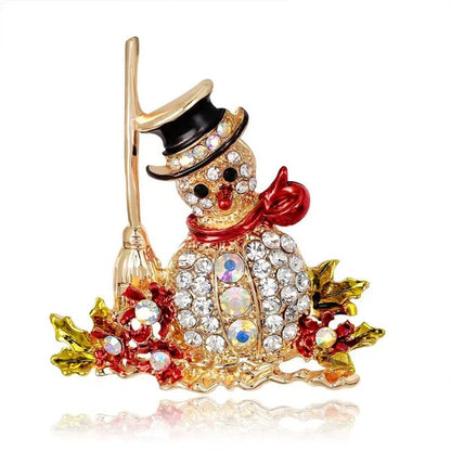 NEW Christmas Brooch Diamond Christmas Boots Snowflake Socks Brooch Cartoon Badge Christmas Gift