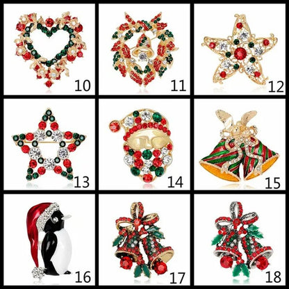 NEW Christmas Brooch Diamond Christmas Boots Snowflake Socks Brooch Cartoon Badge Christmas Gift - WORLD TIME VISITS