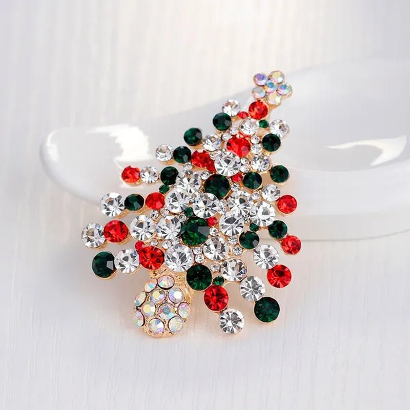 NEW Christmas Brooch Diamond Christmas Boots Snowflake Socks Brooch Cartoon Badge Christmas Gift