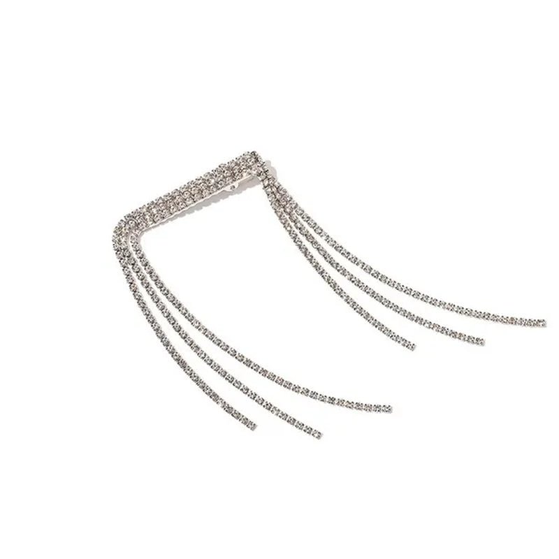 New Diamond Inlaid Female Tassel Hairpin Back Hairpin Suit Brooch Accessory Clip Dual Purpose