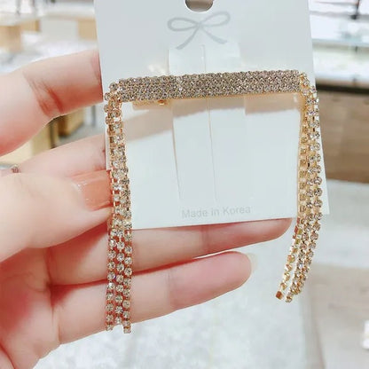 New Diamond Inlaid Female Tassel Hairpin Back Hairpin Suit Brooch Accessory Clip Dual Purpose - WORLD TIME VISITS