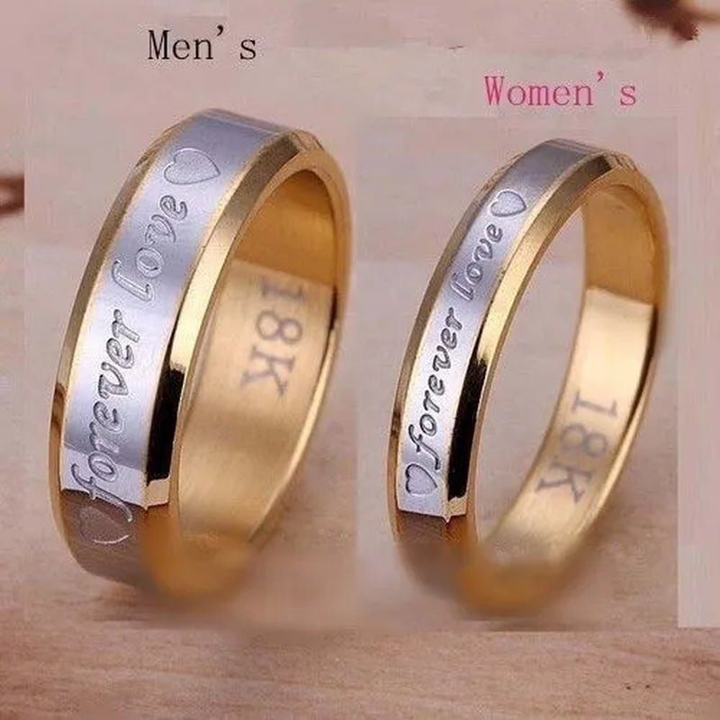 New Eternal love gold and silver rings Couple Gold Ring - WORLD TIME VISITS