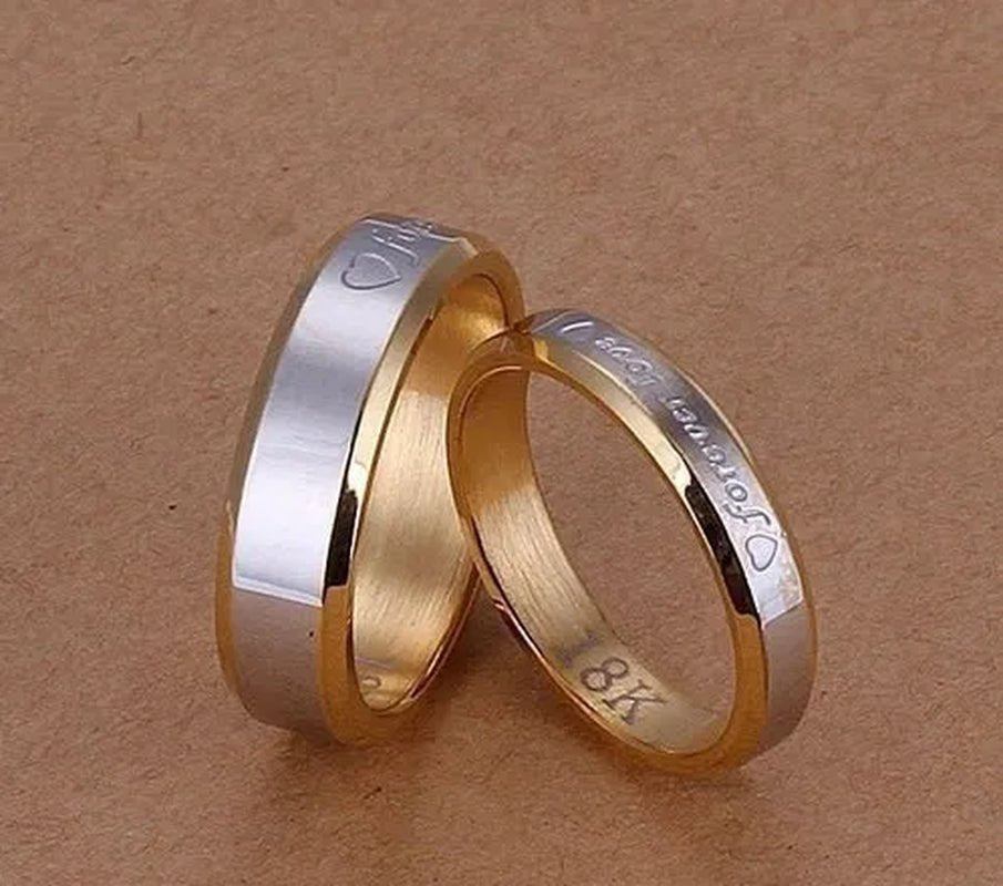 New Eternal love gold and silver rings Couple Gold Ring