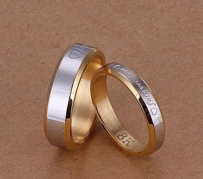New Eternal love gold and silver rings Couple Gold Ring