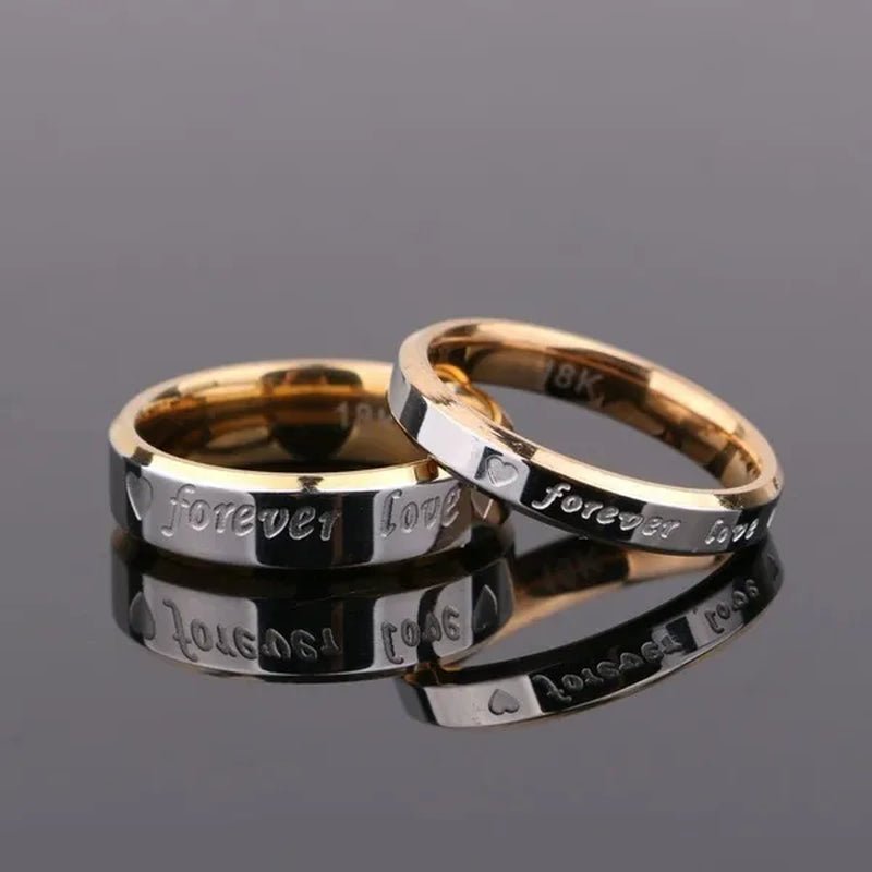 New Eternal love gold and silver rings Couple Gold Ring - WORLD TIME VISITS