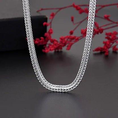 NEW! Exquisite 925 Sterling Silver 6MM Chain Bracelets Neckalce for Women Man Fashion Party Wedding Noble Jewelry Sets Gifts