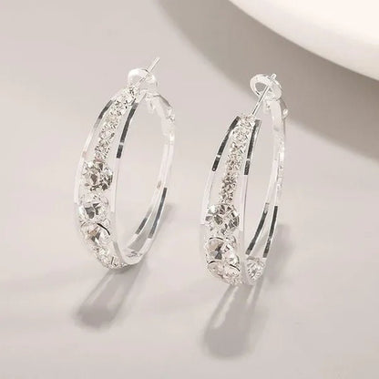 New Exquisite fashion female jewelry Sterling Silver  Diamond Earrings romantic Valentine's Day gift engagement Earrings wedding Earrings anniversary women's jewelry