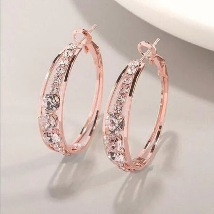 New Exquisite fashion female jewelry Sterling Silver  Diamond Earrings romantic Valentine's Day gift engagement Earrings wedding Earrings anniversary women's jewelry