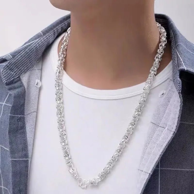 NEW! Exquisite Men Solid Heavy 925 Sterling Silver Domineering Dragon Head Silver Chain Necklace Jewelry - WORLD TIME VISITS