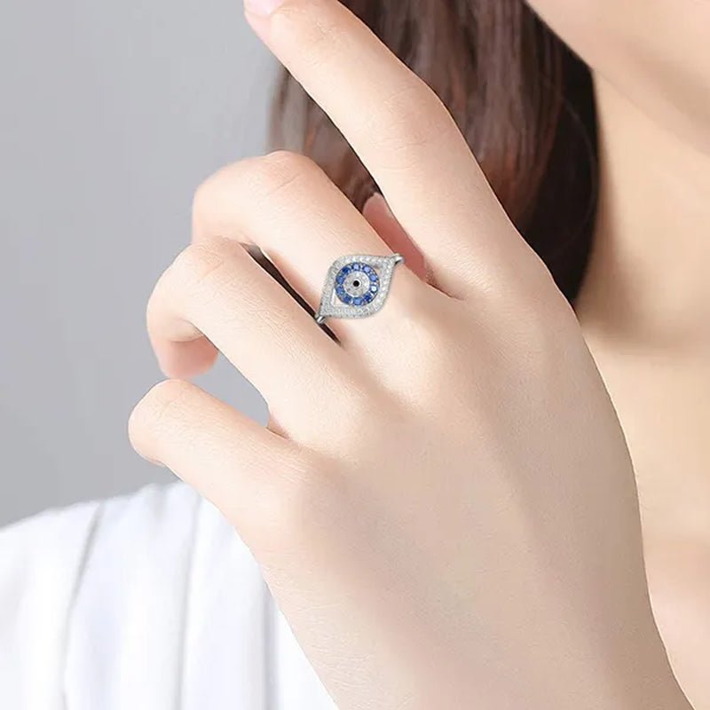 New Fashion Devil'S Eye Finger Ring Luxury Diamond Evil Eye Lucky Ring for Women Jewelry Gift