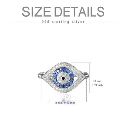 New Fashion Devil'S Eye Finger Ring Luxury Diamond Evil Eye Lucky Ring for Women Jewelry Gift