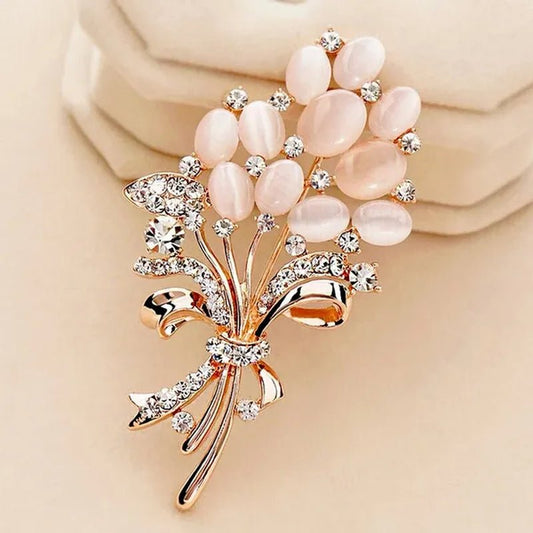 New Fashionable Opal Stone Flower Brooch Pin Garment Accessories Birthday Gift brooches for women rhinestone brooch Pin Jewelry Gift Arrow - WORLD TIME VISITS
