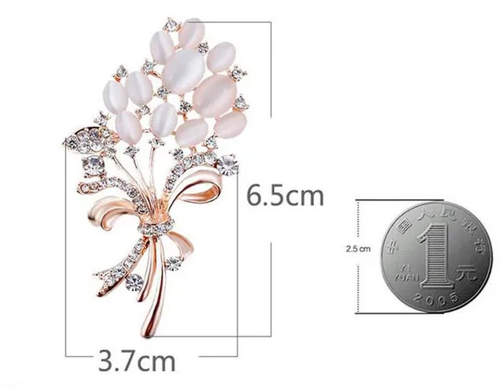 New Fashionable Opal Stone Flower Brooch Pin Garment Accessories Birthday Gift brooches for women  rhinestone brooch Pin Jewelry Gift Arrow