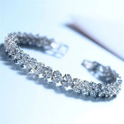 New Luxury Trendy Roman Bracelet Zircon Bangle for Women Bride Wedding Engagement Bracelet Party Anniversary Gift Jewelry - WORLD TIME VISITS