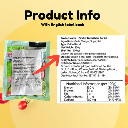 New Package Laba Garlic,Green Garlic Pickled,Jade Garlic,Tasty and Refreshing Green Garlic Cloves Chinese Pickled,Pickles Garlic Perfect for Rice,Chinese Food Pickled Garlic Pack (500, Grams) - WORLD TIME VISITS