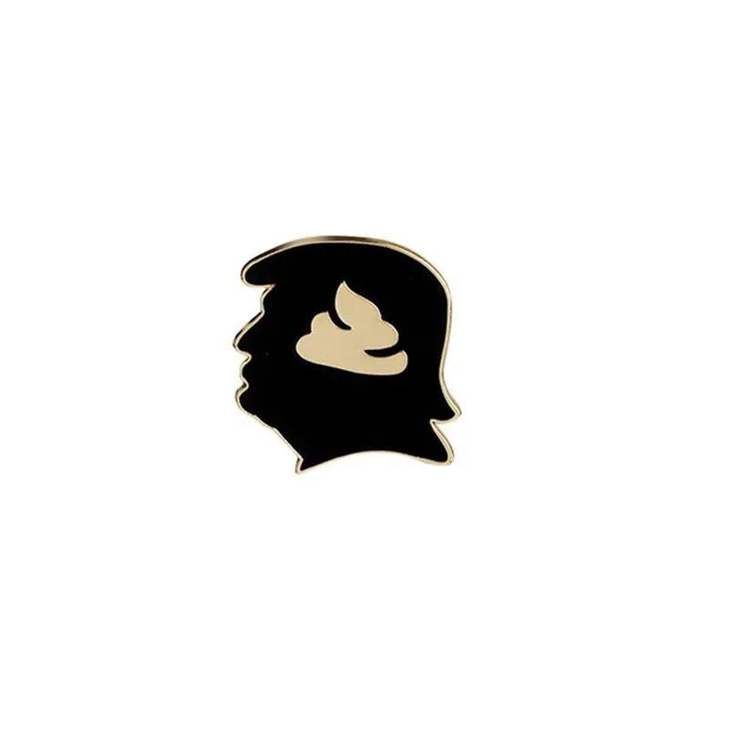 New Punk Black Enamel Brooch Pin Trump Shithead Denim Jacket Pins Bag Hat Decoration