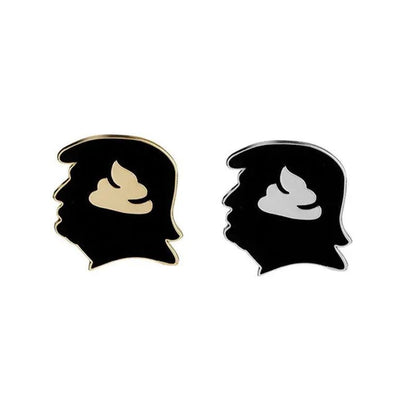 New Punk Black Enamel Brooch Pin Trump Shithead Denim Jacket Pins Bag Hat Decoration - WORLD TIME VISITS
