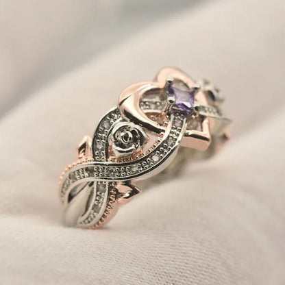 New Rose Princess Square Ring European and American Love Shape Ring Bride Wedding Marriage Ring Size 5 - 11 - WORLD TIME VISITS