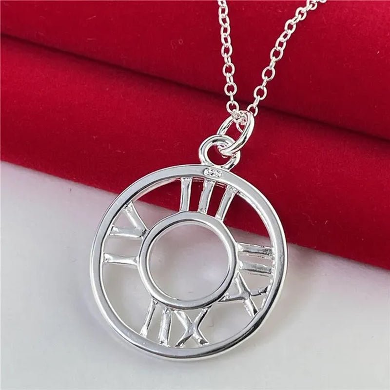 New Style 925 Sterling Silver Roman Numeral Earrings Bracelet Necklace Ring Set For Women Wedding Engagement Fashion Charm Jewel