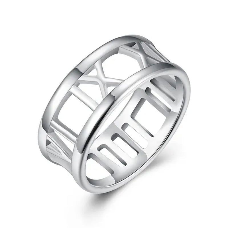 New Style 925 Sterling Silver Roman Numeral Earrings Bracelet Necklace Ring Set For Women Wedding Engagement Fashion Charm Jewel