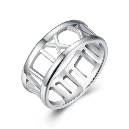 New Style 925 Sterling Silver Roman Numeral Earrings Bracelet Necklace Ring Set For Women Wedding Engagement Fashion Charm Jewel