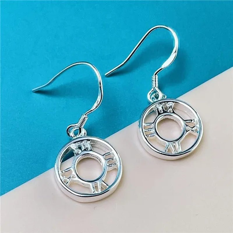 New Style 925 Sterling Silver Roman Numeral Earrings Bracelet Necklace Ring Set For Women Wedding Engagement Fashion Charm Jewel