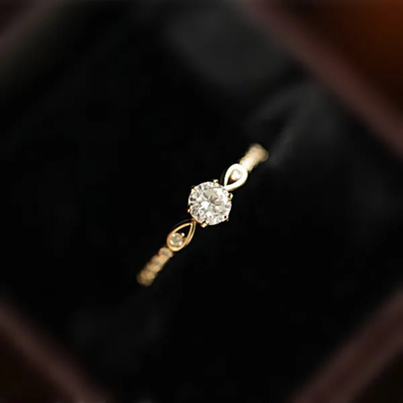 Newest Design Women 18k gold plated and 925 Sterling Silver White Sapphire Diamond Thin Ring Wedding Engagement Party Rings Jewelry - WORLD TIME VISITS