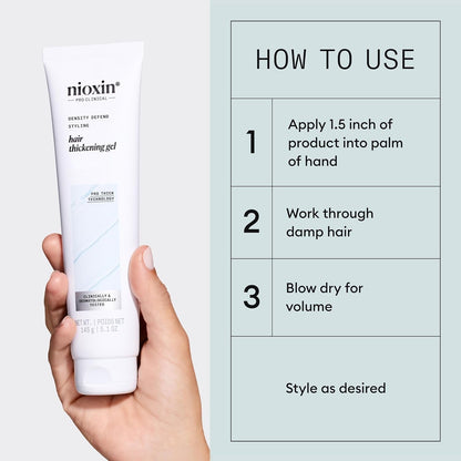 Nioxin Density Defend Hair Thickening Gel | for Volumizing and Fuller Hair| No Stickiness or Stiffness | 5.1 Fl Oz