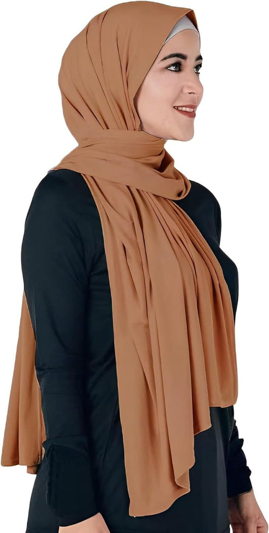 Non - See - Through Premium Jersey Maxi Hijab Head Scarf Wrap for Muslim Women - WORLD TIME VISITS